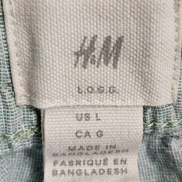 H&M Mens Shorts L Blue 100% Cotton Pull On With Pockets - Picture 4 of 5